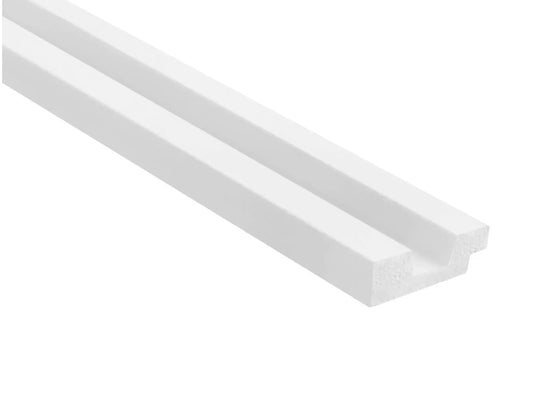 Extrémité gauche L0101LT en vue latérale, longueur 200 cm, pour finition de panneau mural Stretto