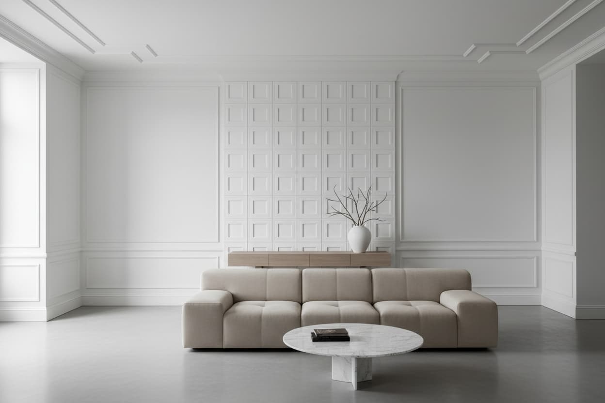 Finitions architecturales modernes - corniches, plinthes et panneaux 3D