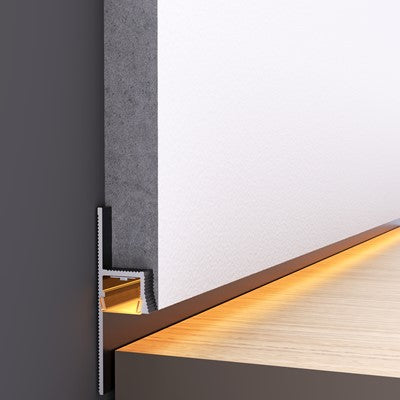 Profilé LED Aluminium Noir 2,5 m – Spécial Joint Creux Cloison