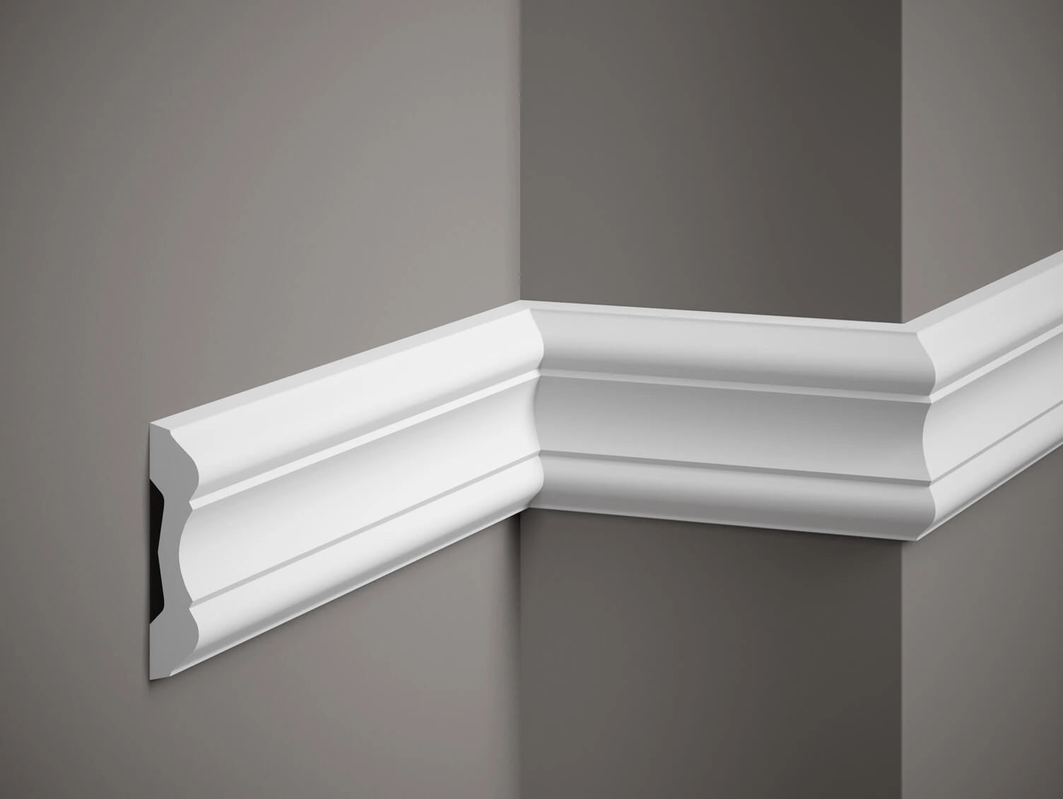 Moulure murale MDD345 en polystyrène blanc, profil décoratif classique de 200 x 10,2 x 2,4 cm, idéale pour habillage mural élégant Moulure murale MDD345 en polystyrène blanc, profil décoratif classique de 200 x 10,2 x 2,4 cm, idéale pour habillage mural élégant
