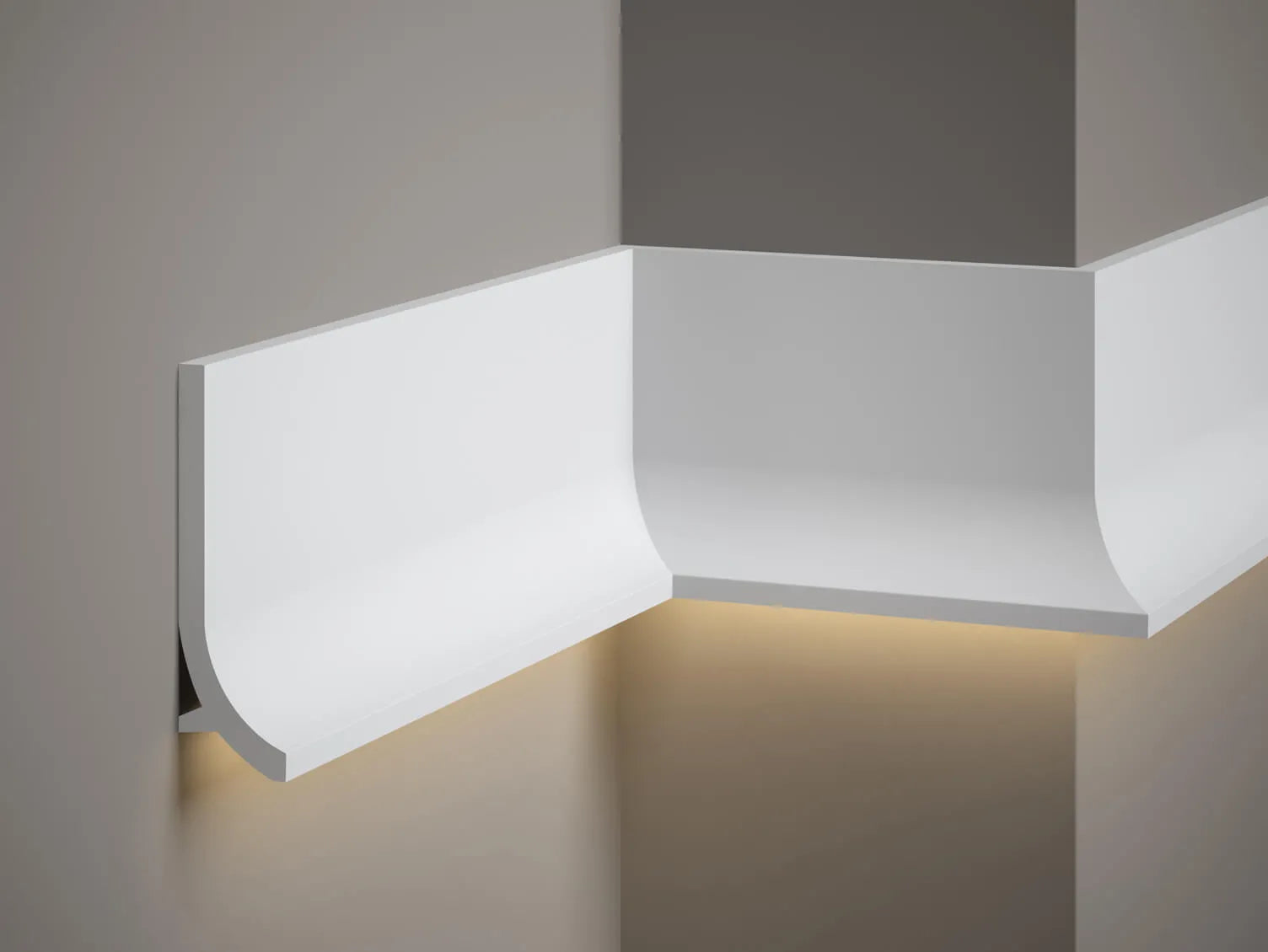 Moulure murale QS011 avec possibilité d’intégrer un éclairage LED indirect, idéale pour habillage mural contemporain.
Moulure murale QS011 avec possibilité d’intégrer un éclairage LED indirect, idéale pour habillage mural contemporain.
