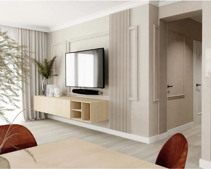 Vue de la moulure murale MD010 polyvalente, installée dans un salon