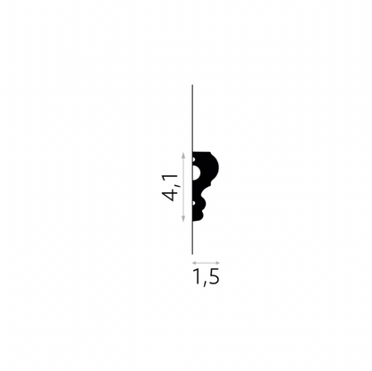 Schéma de dimensions de la moulure murale MD325