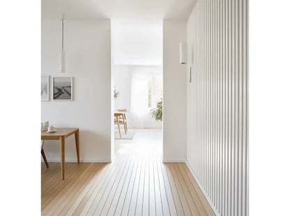 Mur décoratif réalisé avec le panneau mural 3D WP001T Duna dans un salon contemporain