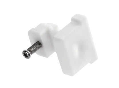 Pièce de serrage et vis de fixation pour rail double à rideaux D200, maintien sécurisé.