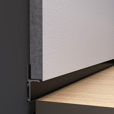 Profilé décoratif en aluminium noir 2 mètres pour joints creux mur/plafond