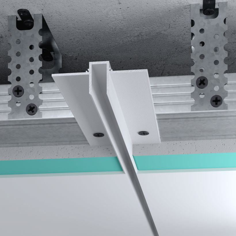 Profilé joint creux P9 blanc en aluminium pour ligne d’ombre plafond 10 mm