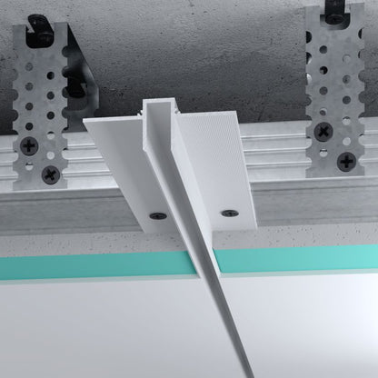 Profilé joint creux P9 blanc en aluminium pour ligne d’ombre plafond 10 mm