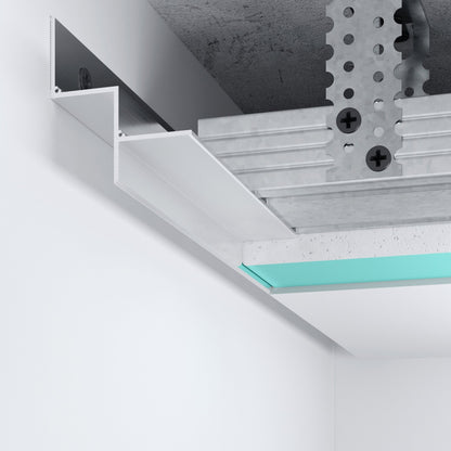 Profilé en aluminium naturel joint creux pour plafond suspendu, dimensions 22,5 mm x 30 mm, longueur 3 m