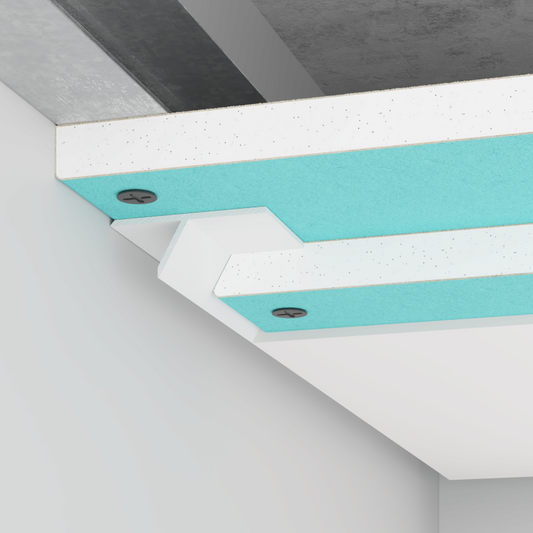 Profilé joint creux plafond 10 mm blanc, installation entre plaques de plâtre, longueur 3 mètres