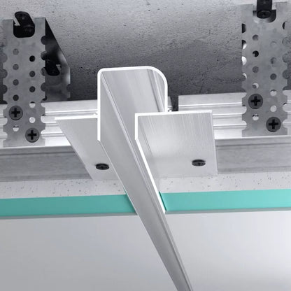 Profilé LED encastré arrondi P12 pour plafond ou mur, aluminium de haute qualité, idéal pour éclairage linéaire design.