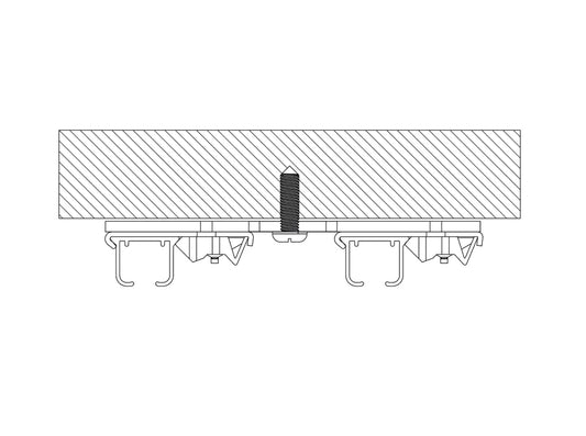 Double Rail rideaux plafond 100 cm - fixation discrète pour plafond