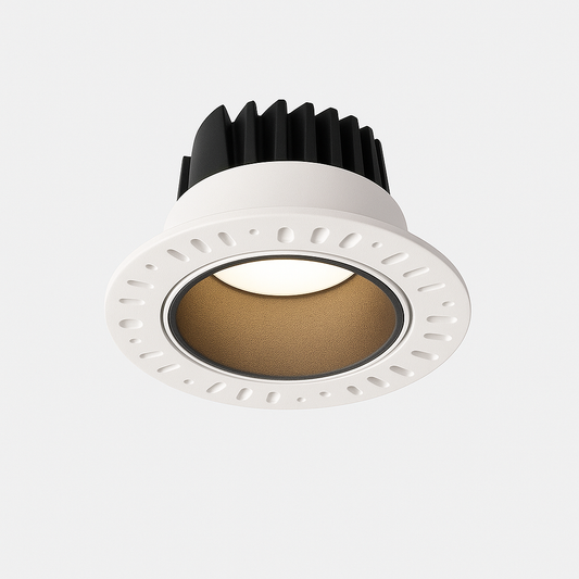 Spot LED encastrable invisible noir 7,5 cm, luminaire moderne et discret pour plafond design avec éclairage élégant.
