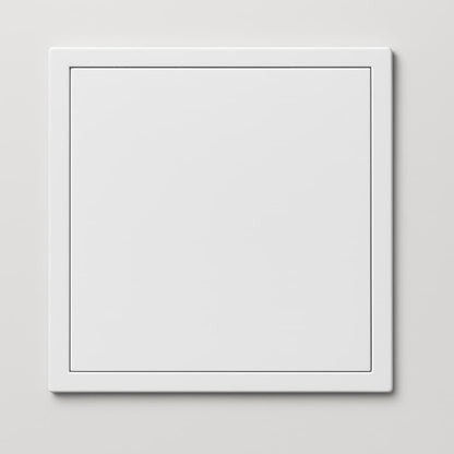 Trappe de visite aluminium blanche fermée, installation murale ou plafond, finition élégante et fonctionnelle