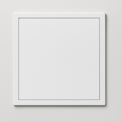 Trappe de visite aluminium blanche fermée, installation murale ou plafond, finition élégante et fonctionnelle
