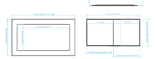 Schéma trappe clim grand format pour plafond en placo, détails installation affleurante et étanchéité à l’air