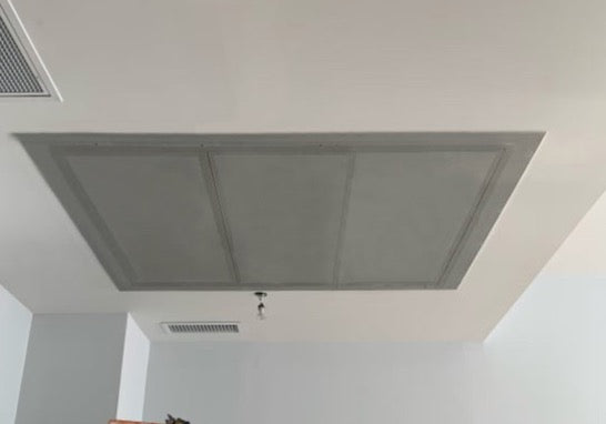 Trappe clim grand format affleurante invisible étanche pour plafond en placo, installation facile et finition propre