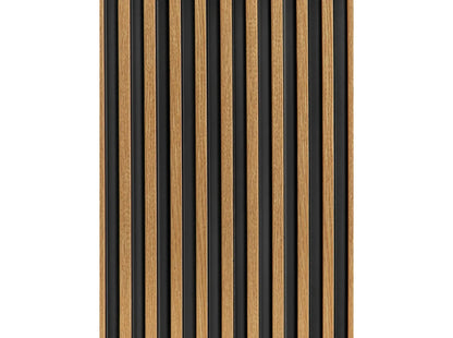 Vue verticale du panneau mural 3D Stretto L0105 - lames de chêne naturel alignées